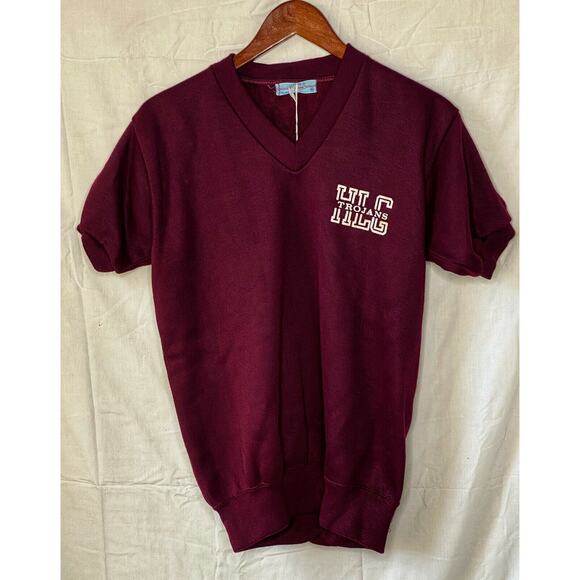 Hannibal-LaGrange University Trojans Short Sleeve Knit Sweater Deadstock 1960s - Picture 1 of 5